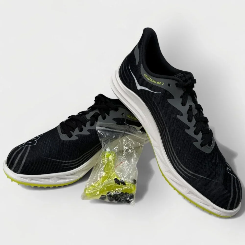 HOKA Crescendo MD 2 Track Spikes Black/White Men 12  [1155116] - Picture 7 of 15
